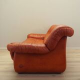 Red leather sofa, Italian design, 1970s, manufacturer: PelleRossi
