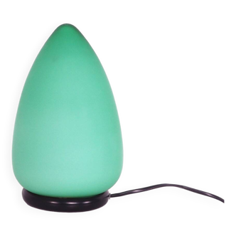 Lampe de table en forme d'oeuf en verre de Murano vert