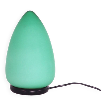 Egg-Shaped Table Lamp in Green Murano Glass