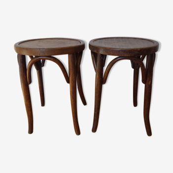 Set de 2 anciens tabourets Mahieu