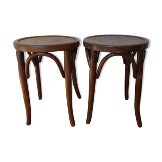 Set de 2 anciens tabourets Mahieu