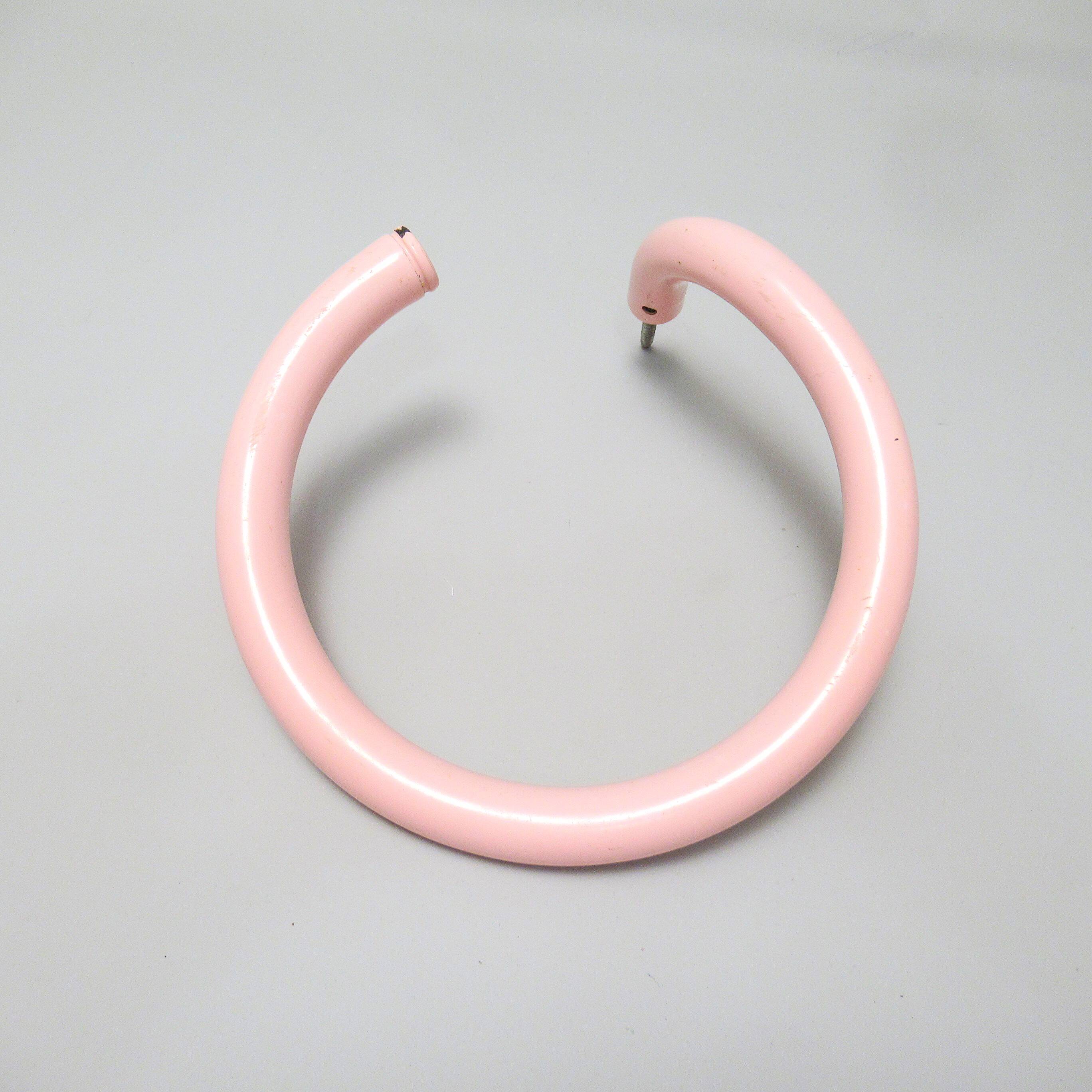 80s pink metal towel hook