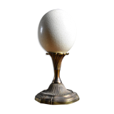 Ostrich egg on brass base