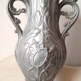 Art Nouveau style pewter vase - amphora vase