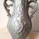 Art Nouveau style pewter vase - amphora vase