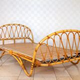 Basket bed, rattan day bed from the 60s-70s