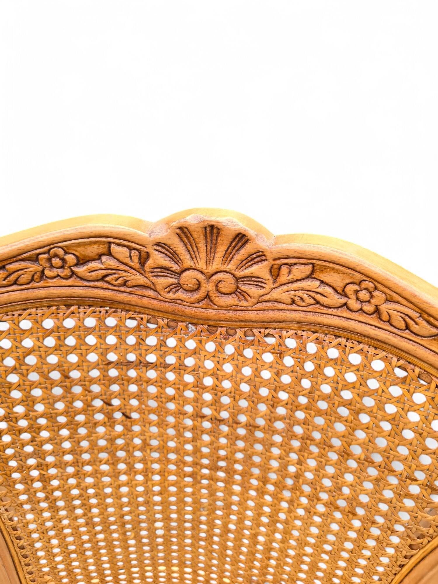 6 Louis XV style chairs in cherry wood and cane