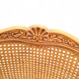 6 chaises de style Louis XV en merisier et cannage