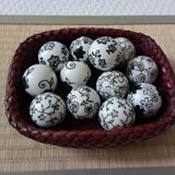 Japanese woven bamboo basket. Ikebana