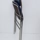 Chaise pliable skaï bleu pieds chromés