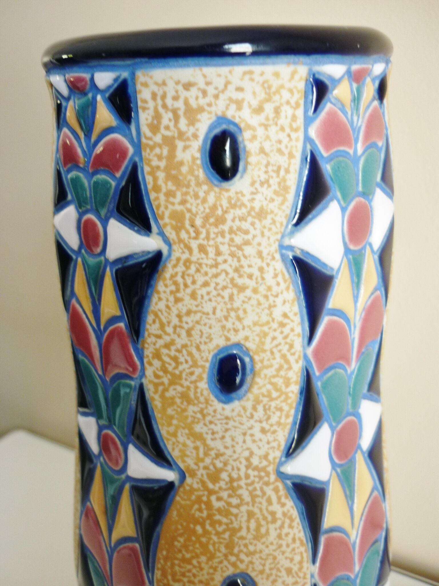 Art Deco ceramic vase, 1920s/1930s, signed Amphora (Czech Republic)