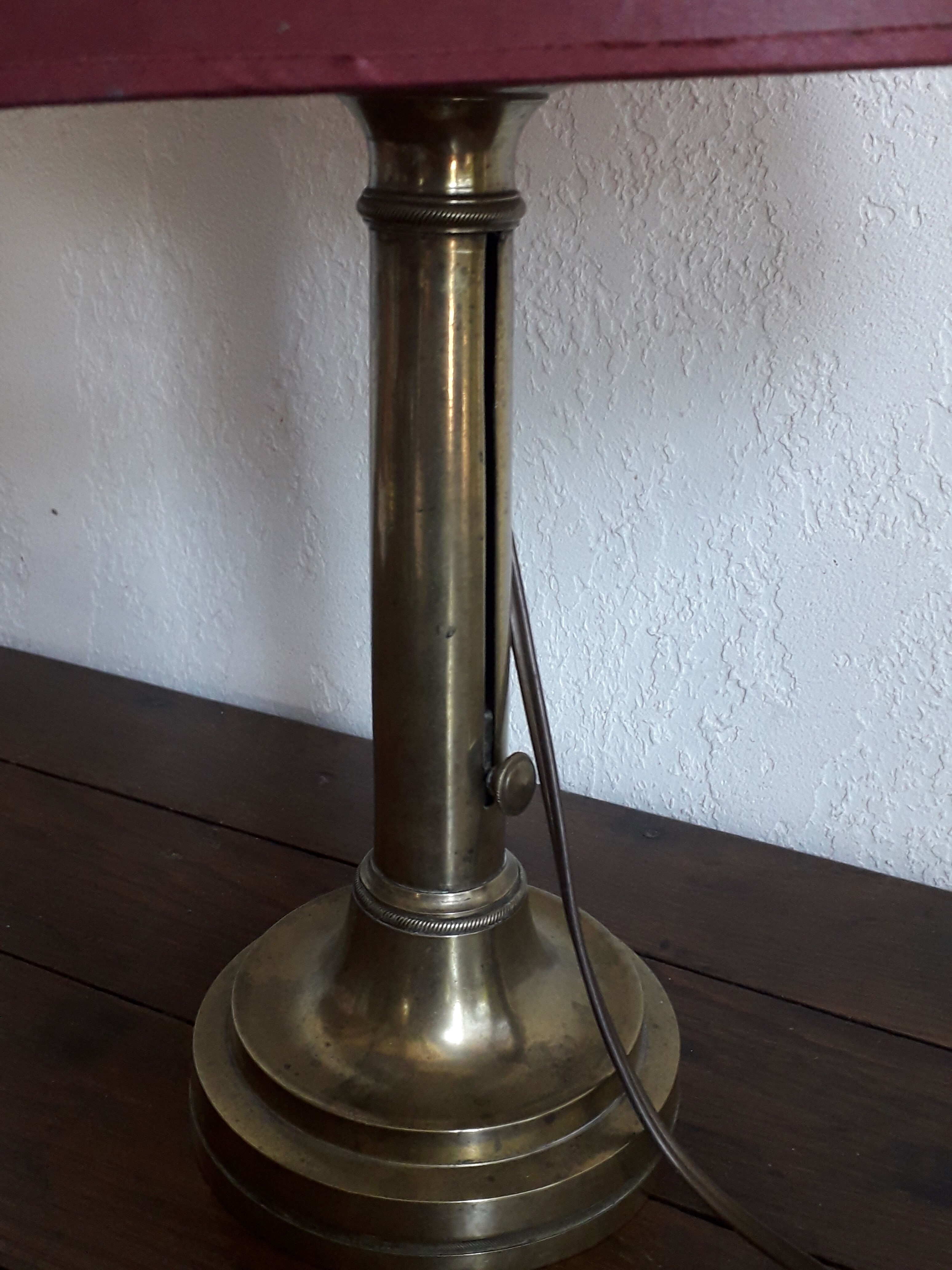 Brass foot candle holder lamp