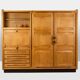 Guillerme and Chambron. Oak wardrobe with integrated secretary. 1970-80.