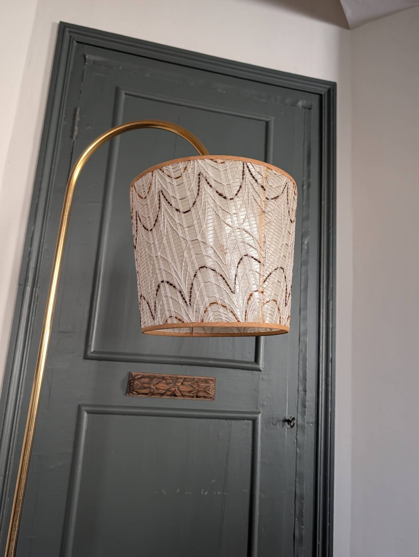 1950s reading lamp – Formica and gold metal
