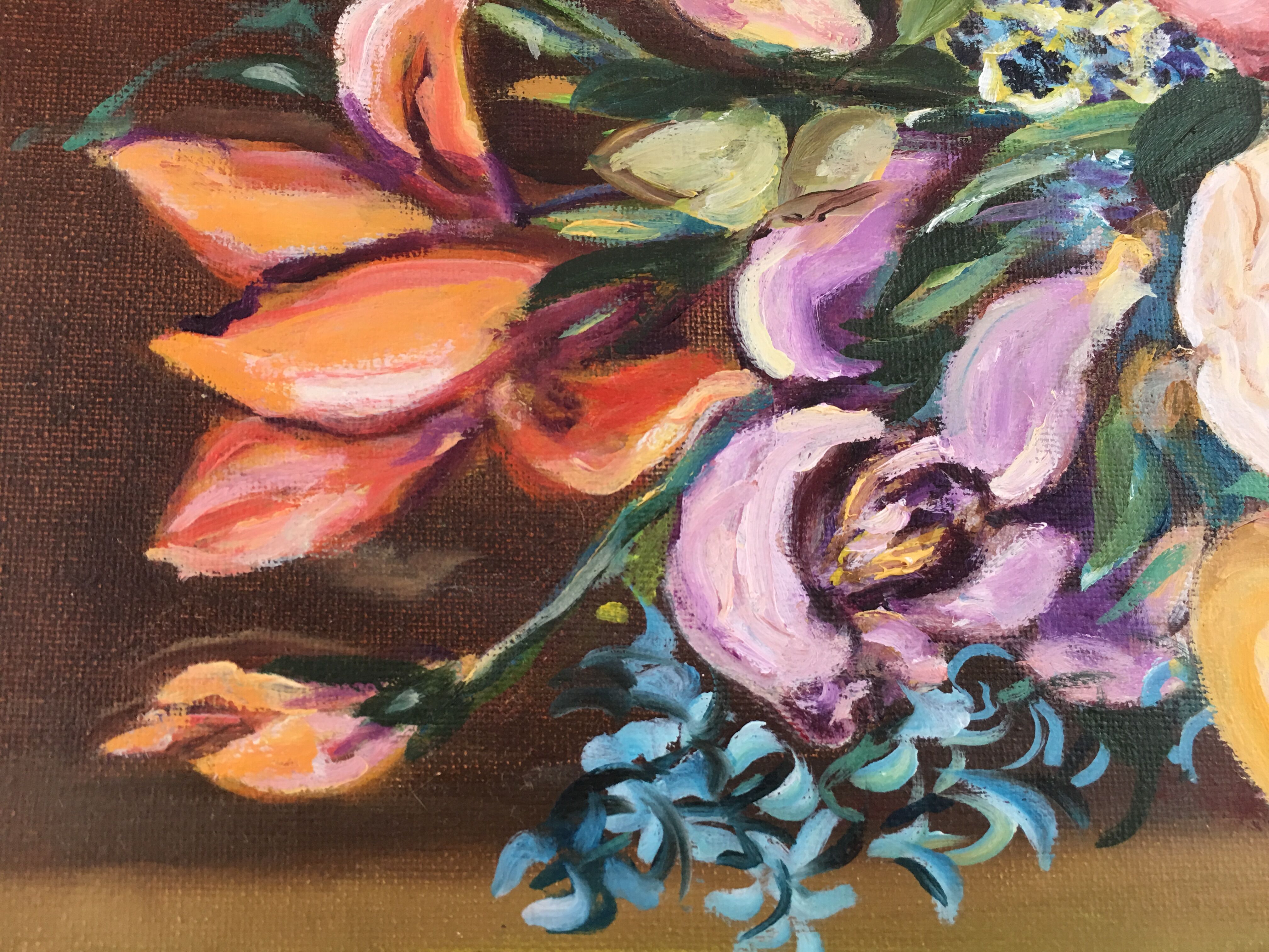 Oil on canvas flower