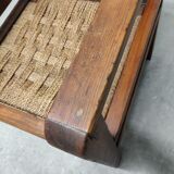 Wooden and rope armchair