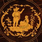 Table de salon anglaise en bois marqueté du XXème siècle