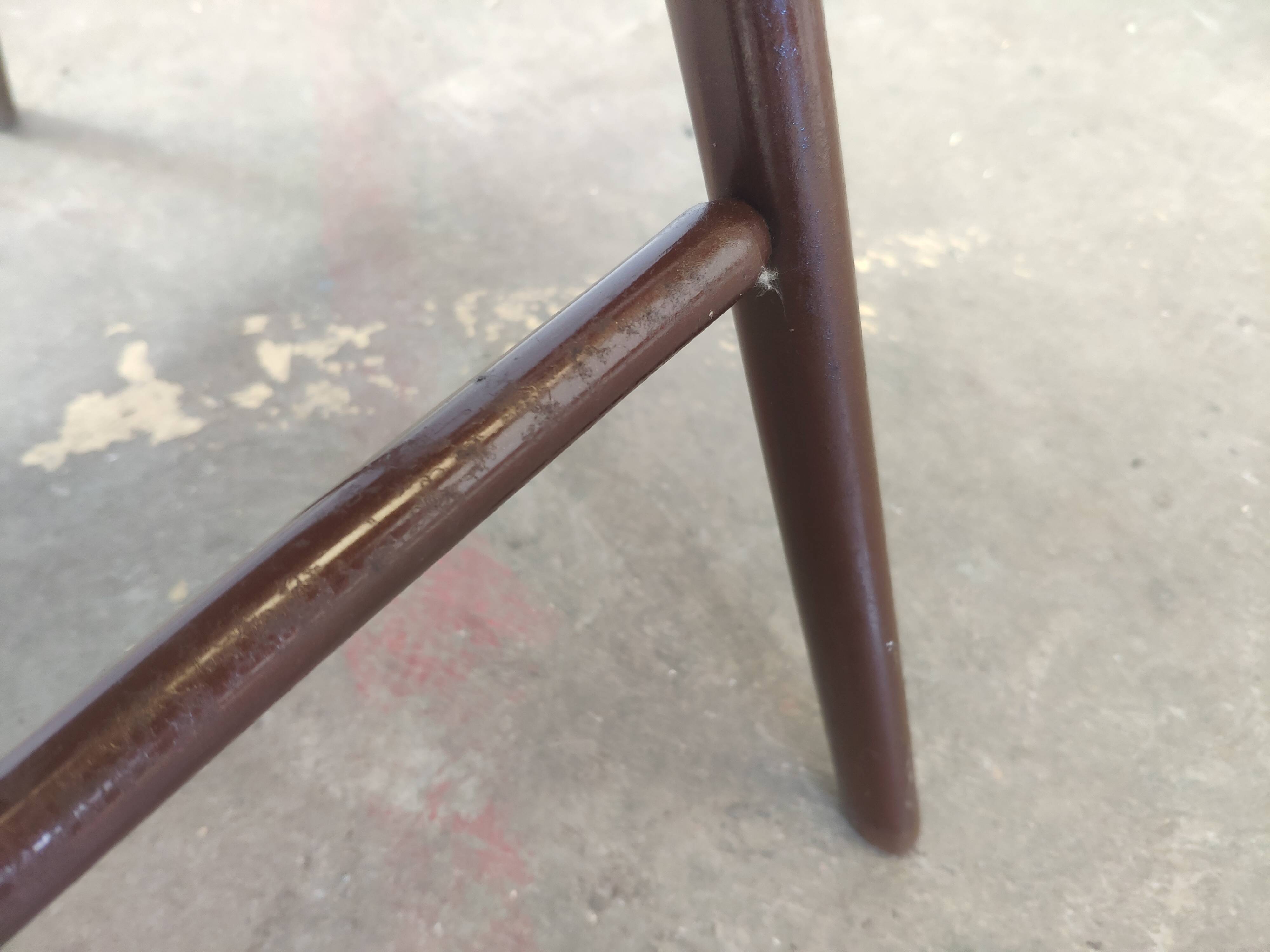 Rare suite de 3 chaises Samsonite 1977 assise marron