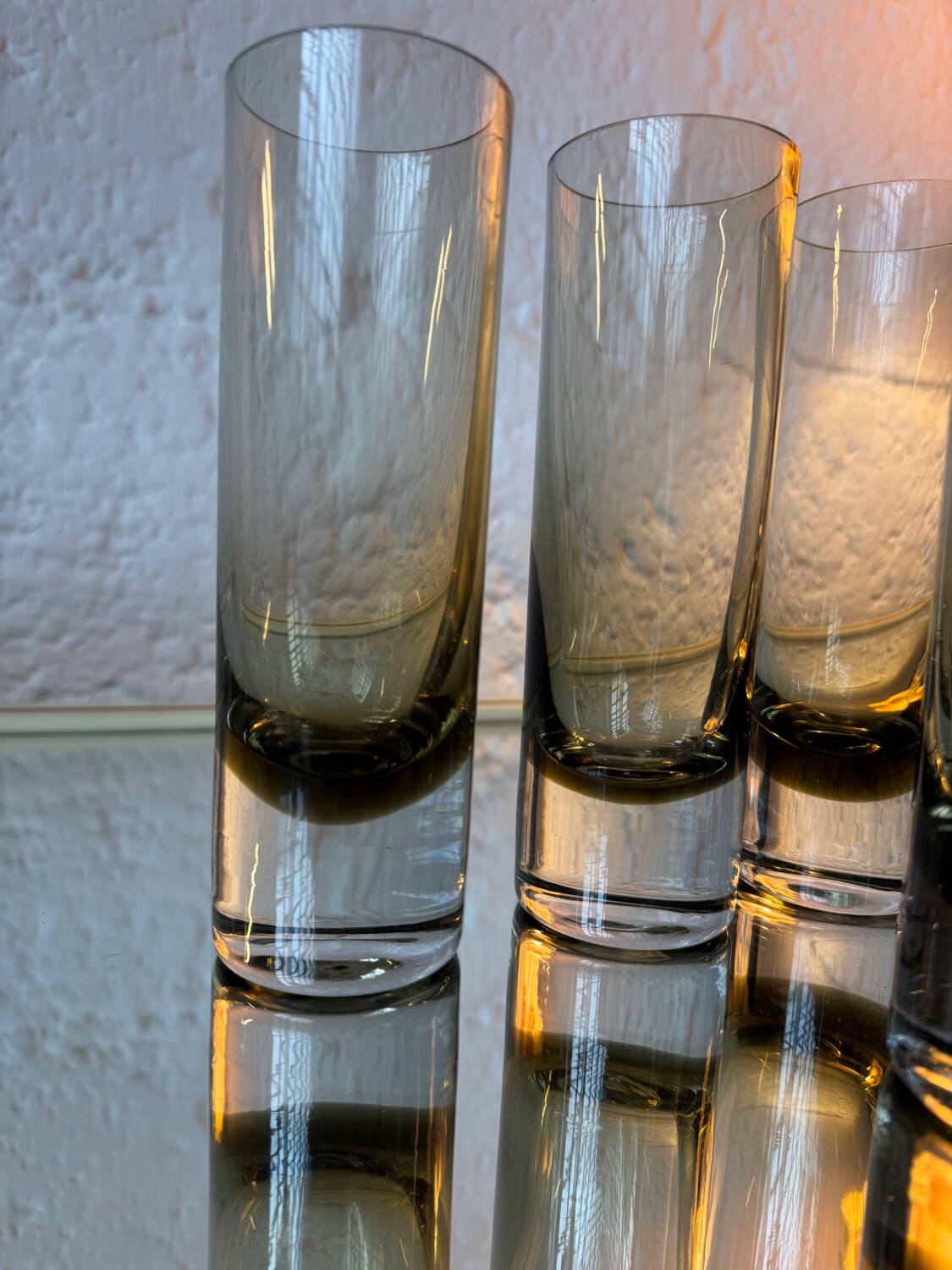 Smoked crystal water glass from the 1970s