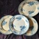 Set of 4 plates, 1920s - Sarreguemines - Royat peony design