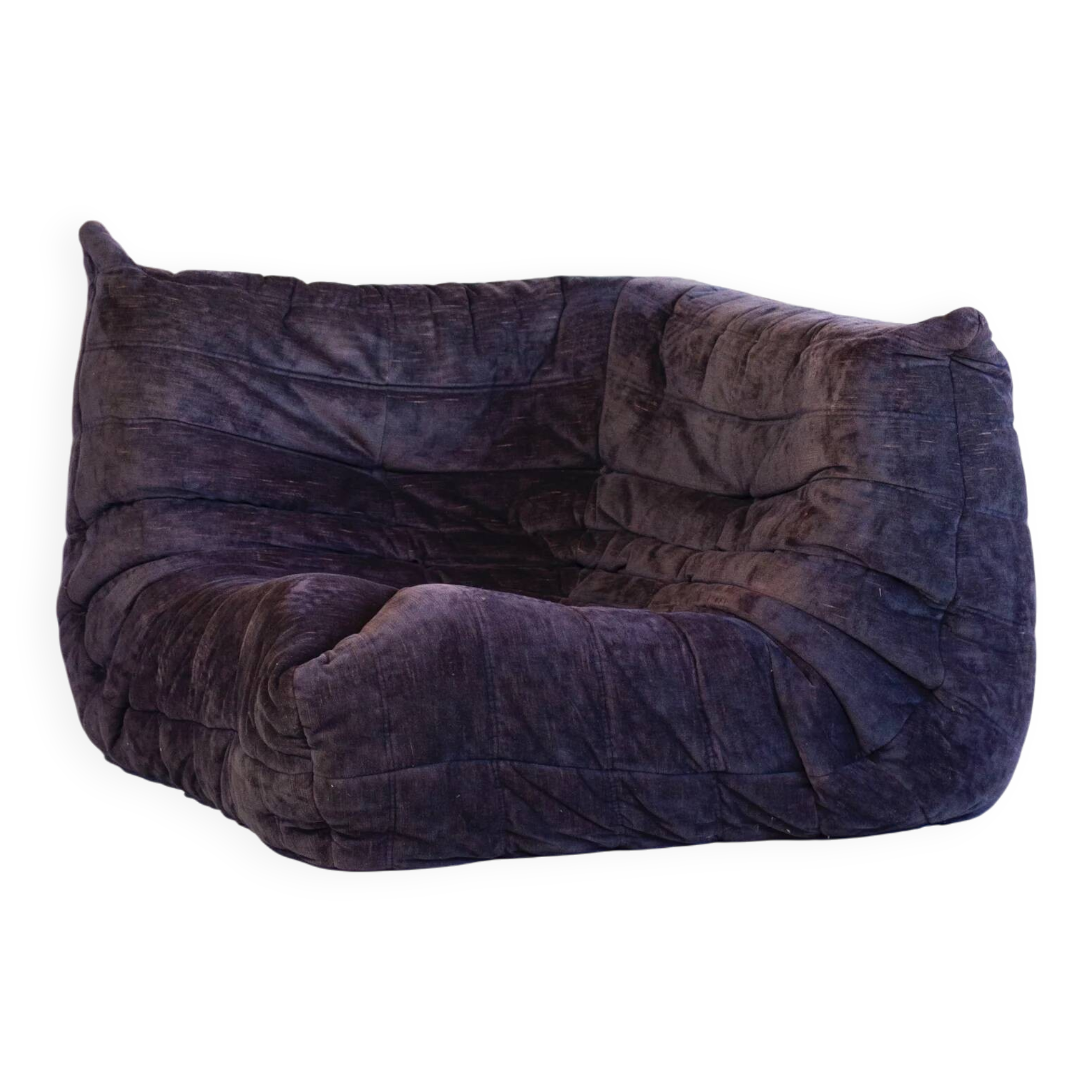 Togo aubergine corner armchair by Michel Ducaroy for Ligne Roset