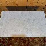Louis XVI style coffee table in Carrara marble with toupie legs