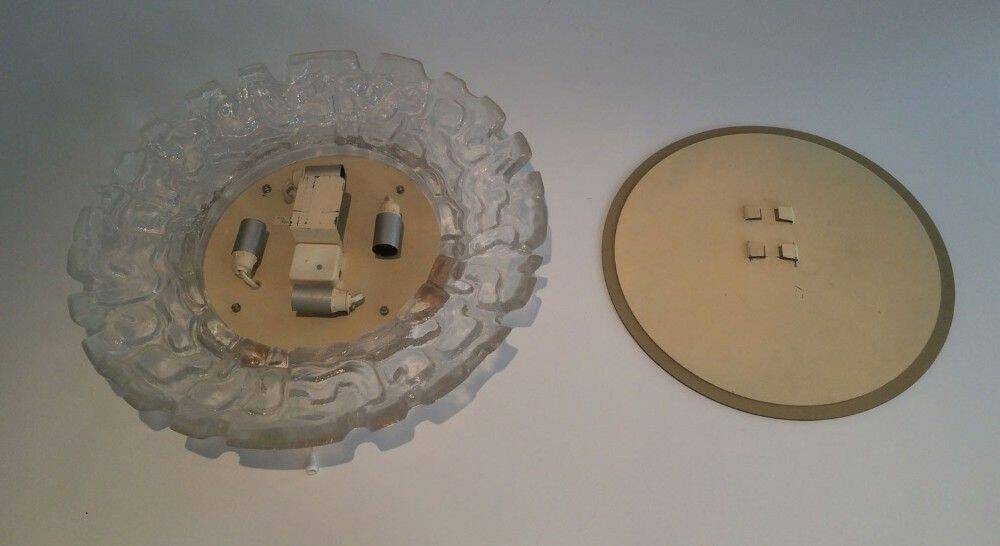 Miroir Eclairant en Plastique Moulé Blanc, Vers 1970