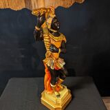 Wooden venetian nubian table lamp