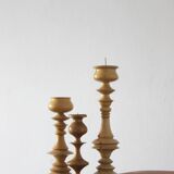 Scandinavian Wooden Candleholders, Set of 3