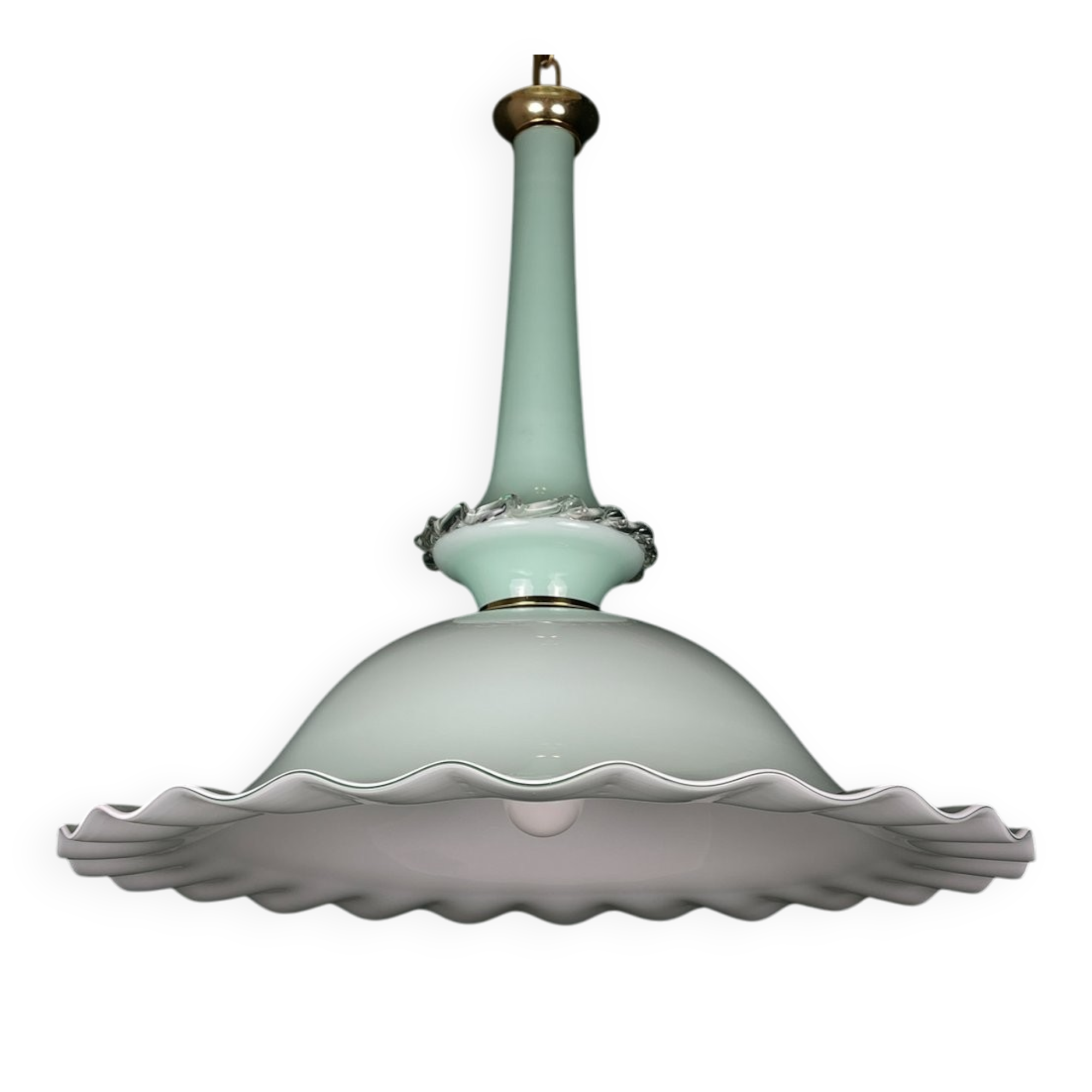 Vintage Murano glass pendant lamp attributed to Venini, Italy, 1970s.