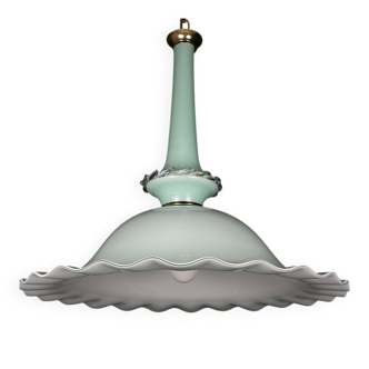 Vintage Murano glass pendant lamp attributed to Venini, Italy, 1970s.