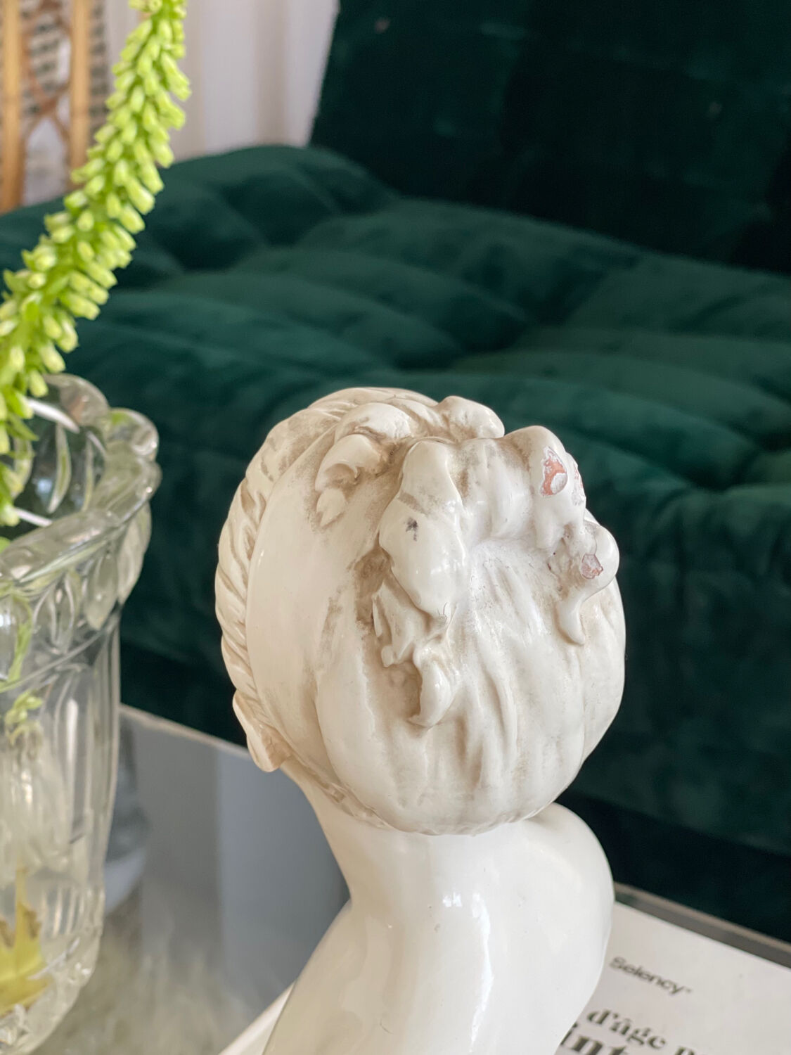 Glazed terracotta bust