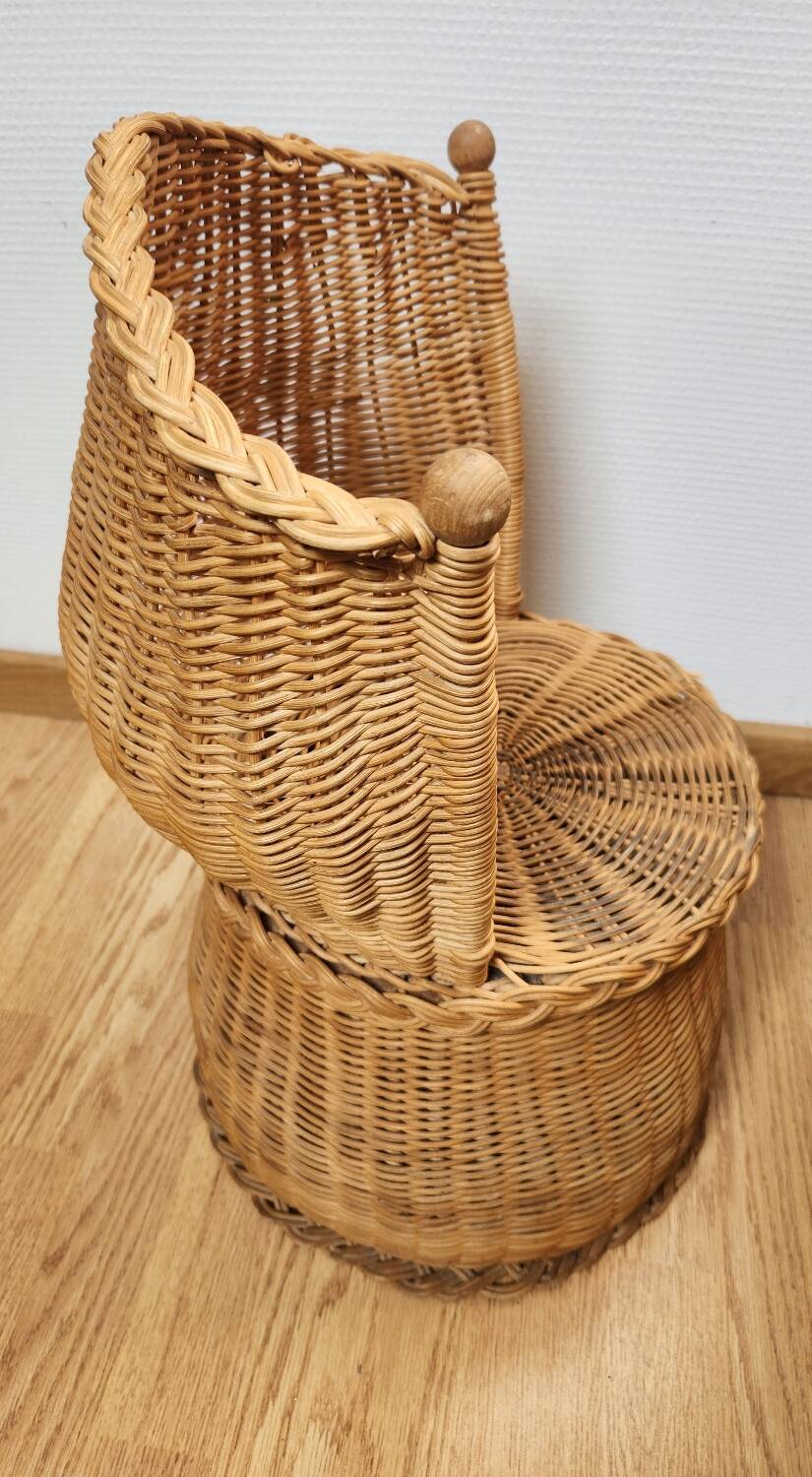 Fauteuil corbeille enfant en osier