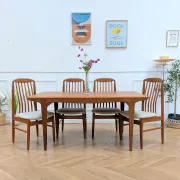 Scandinavian teak dining table with extensions