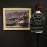 Signed Italian seascape painting from the 20th century