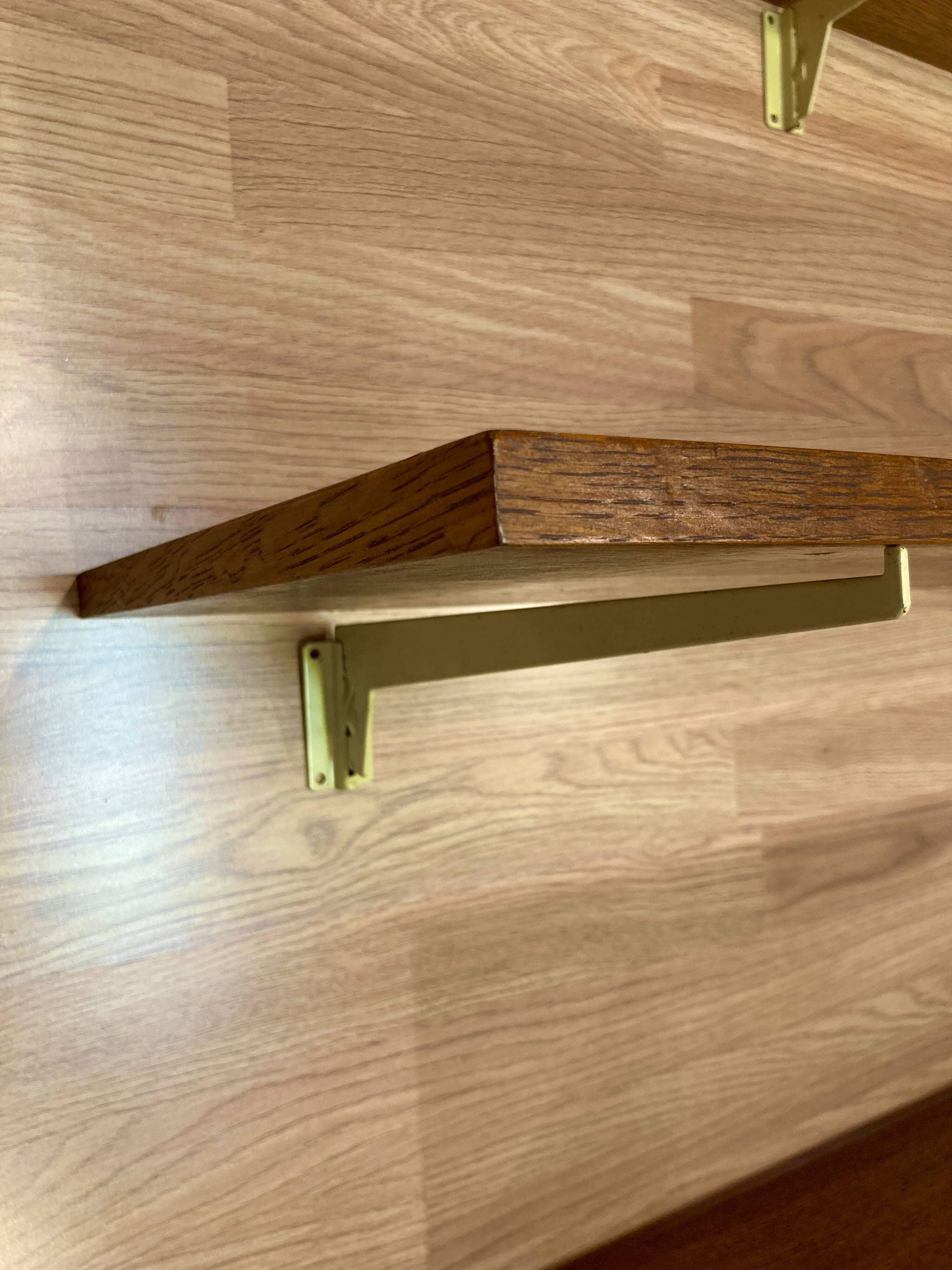 Set of oak shelves, 1950s design.
