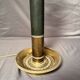 Antique Empire Column Lamp Base, Gilded Brass, Green Candle Holder Chandelier