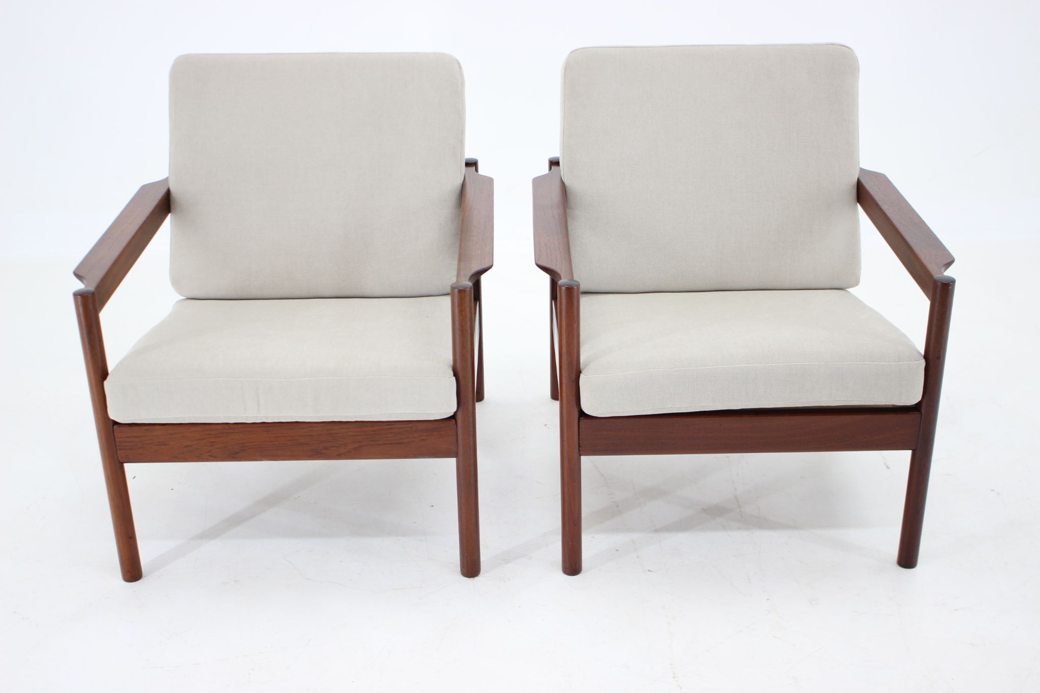 1960s Kai Kristiansen Model KK161 Pair of Teak Armchairs for Magnus, Denmark