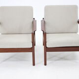 1960s Kai Kristiansen Model KK161 Pair of Teak Armchairs for Magnus, Denmark