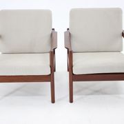 1960s Kai Kristiansen Model KK161 Pair of Teak Armchairs for Magnus, Denmark