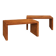Pair of cognac suede side tables in the style of Jean Michel Frank.