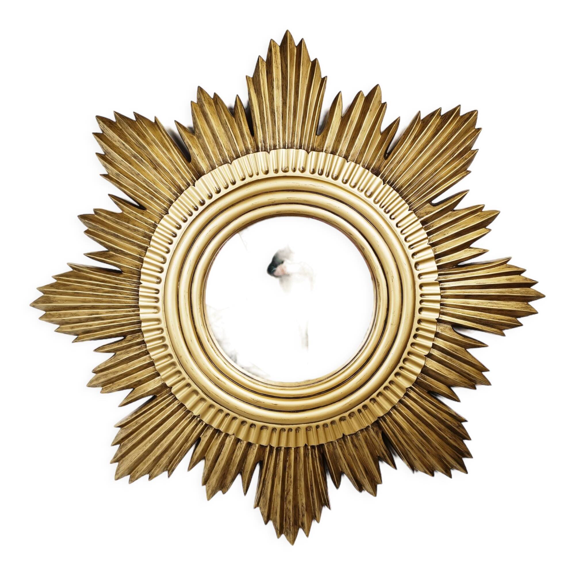Vintage golden sunburst mirror, 1960s