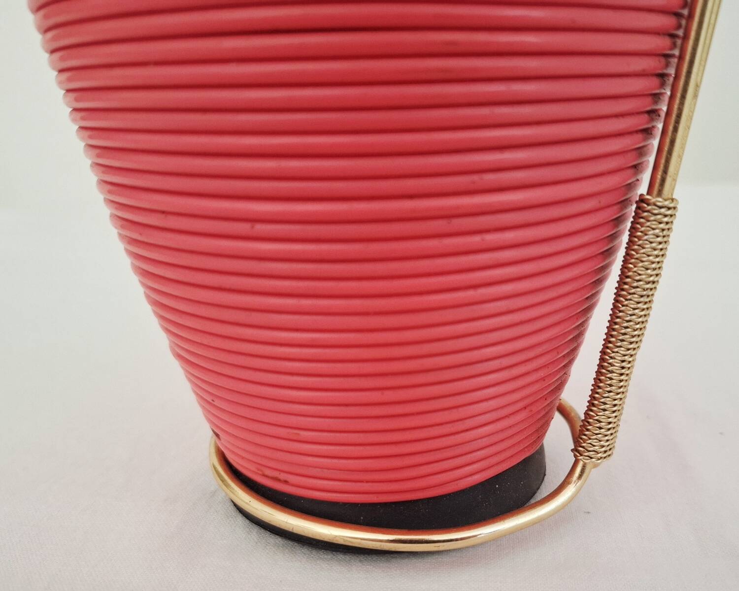 Vintage black and fushia scoubidou bottle