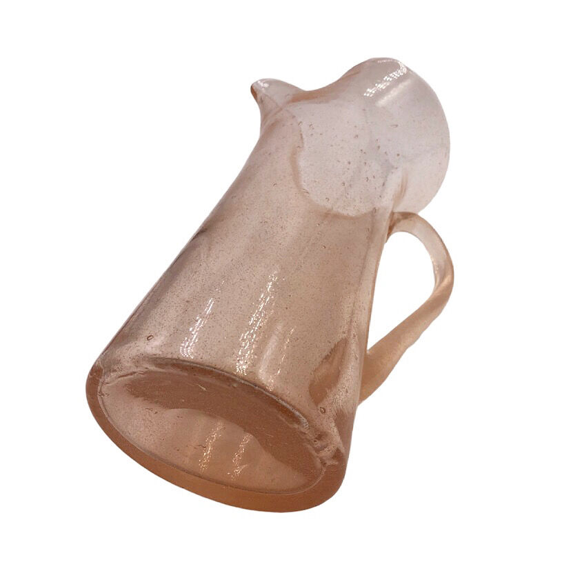 Artisanal pitcher in bulled glass