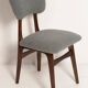 Chaise de salle à manger papillon milieu du siècle, bouclé gris, bois noyer foncé, Europe, années 1960