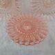 Art Deco Pressed Glass Dessert Plates in Pink — Circa 1930