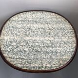 Art Nouveau oval table with marble top, late 19th century