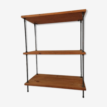 Industrial style shelves, wood and metal