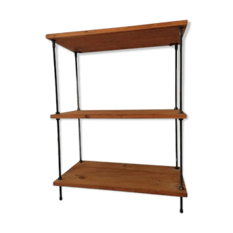 Industrial style shelves, wood and metal