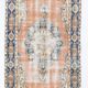 3x6 Rug For Living Room Pale Orange Blue Handmade Turkish Rug, 104x176Cm